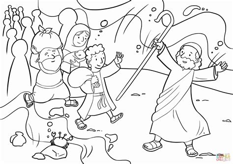 Moses Parting The Red Sea Coloring Page Fresh Israelites Cross The Red