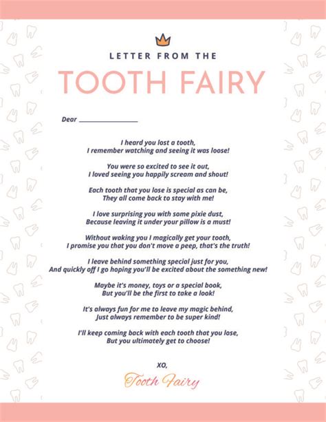 Tooth Fairy Letter Template Stylish Life For Moms