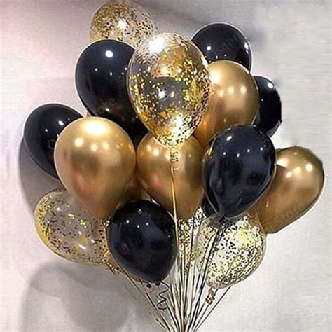 Black And Gold Ballons In 2020 Birthday Party Balloon Birthday Party