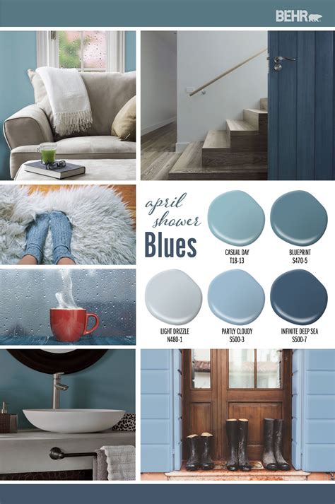 April Shower Blues Color Collection Colorfully Behr Bathroom Paint