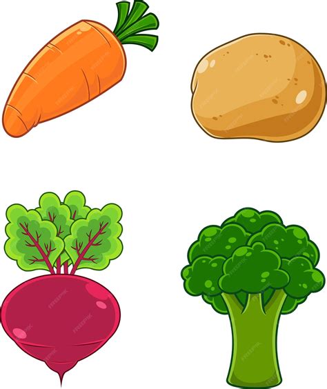 Conjunto De Colección Dibujado A Mano De Vector De Alimentos Vegetales
