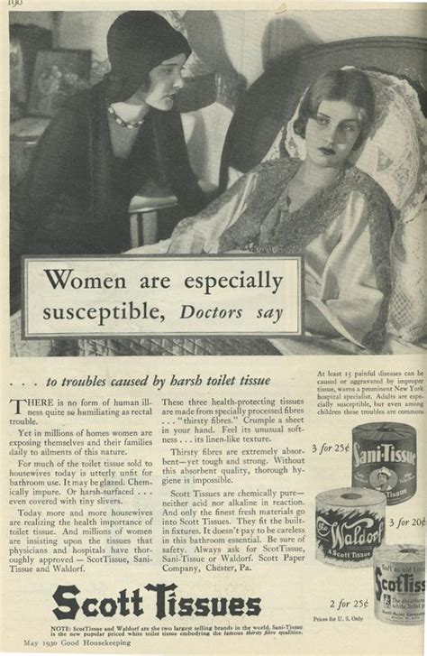 Vintage Ad For Scott Tissues Claims Women Are More Susceptible To