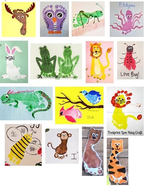 Animal Footprint Ideas Fingerprint Art Kids Lion King Crafts