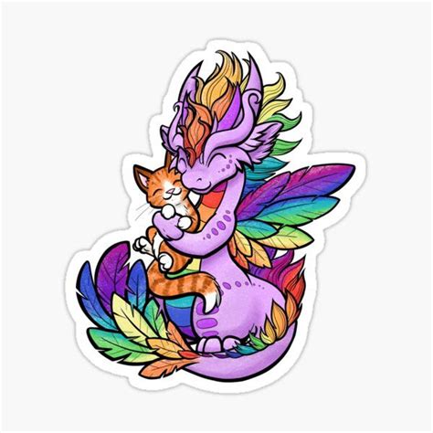 Pastel Rainbow Dice Dragon Sticker By Bgolins Redbubble Easy Dragon