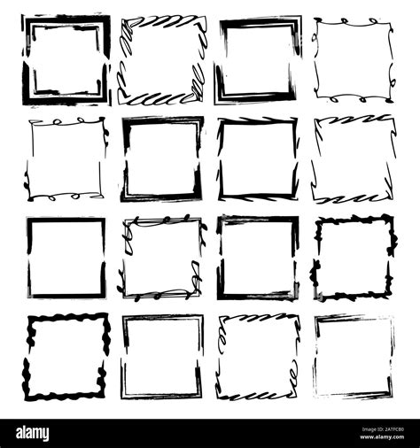 Frames Bundle Collection Of Black Borders Set Of Elements For Collage