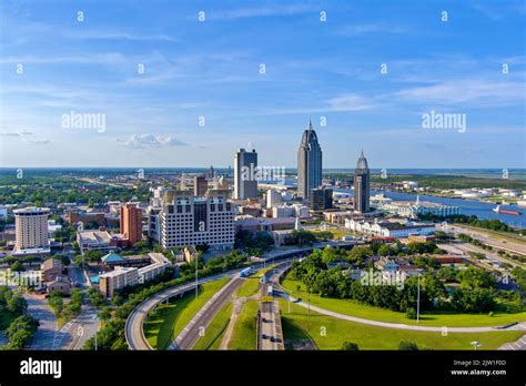 Downtown Mobile Alabama Waterfront Skyline Stock Photo Alamy
