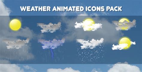Weather Animated Icons Pack By Artefactdesign Videohive
