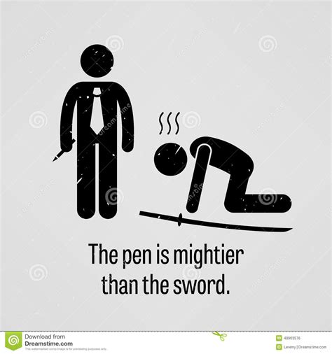 The phrase has the ring of proverb about it, and most proverbs don't have an author: The Pen Is Mightier Than The Sword Proverb Stock Vector ...