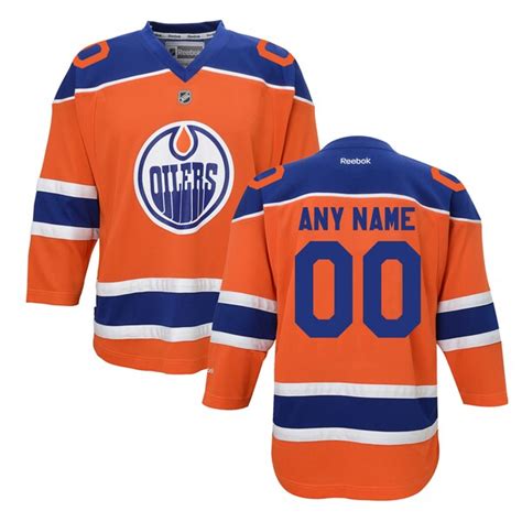 Youth Edmonton Oilers Reebok Orange Alternate Custom Jersey