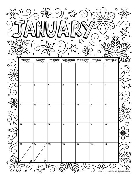 Coloring Calendar 2023 Printable A Creative Way To Stay Organized