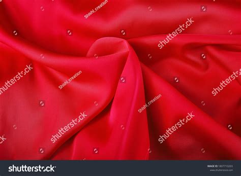 Background Red Flowing Glossy Fabric Fabric Stock Photo 1807710265