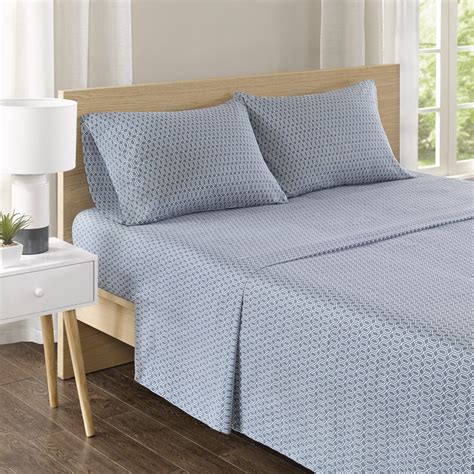 Comfort Spaces Diamond 100 Cotton Printed Sheet Set Twin Xl Blue