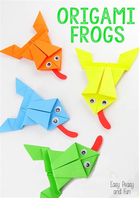 Origami Frogs Tutorial Origami For Kids Origami Frog Easy Origami