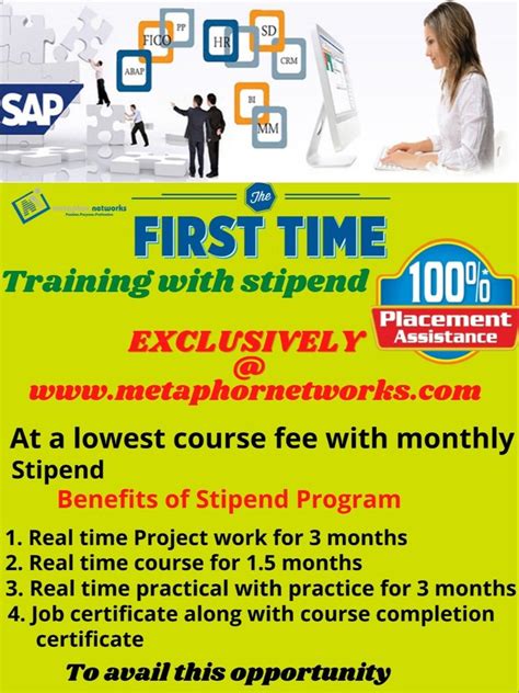 Sap Training Cum Stipend With 100 Placement Assistance At Rs 50000