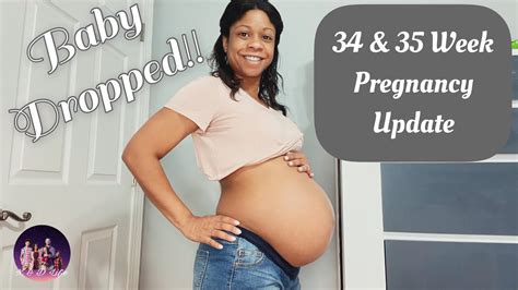 Week Pregnancy Update Belly Dropped Belly Shot Youtube