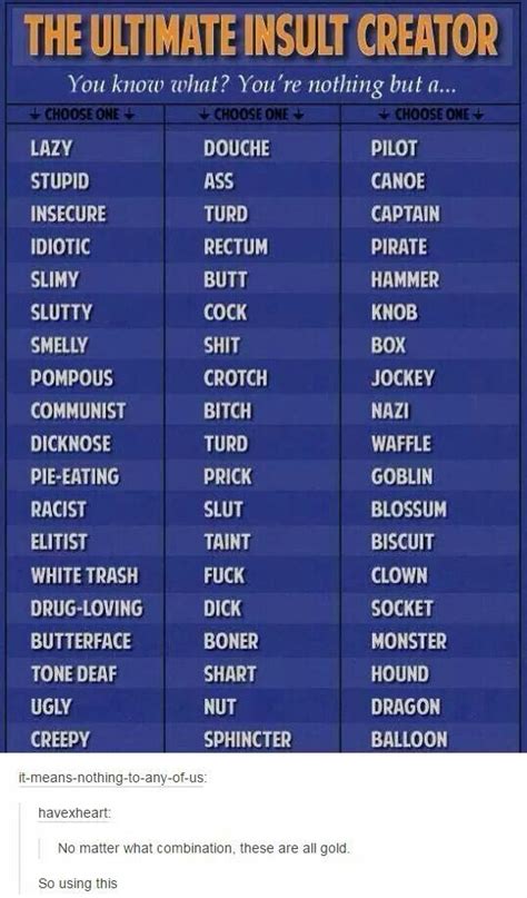 Pin By Drew Davis On Hilarious Stuff Best Insults Funny Insults