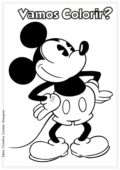 Desenho Do Mickey Antigo Para Colorir