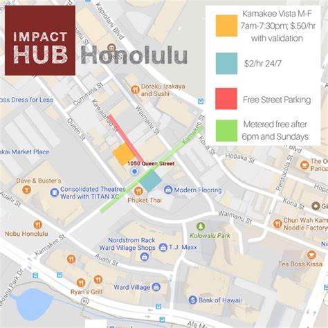 Impact Hub Honolulu Parking Map Hub Coworking Hawaii