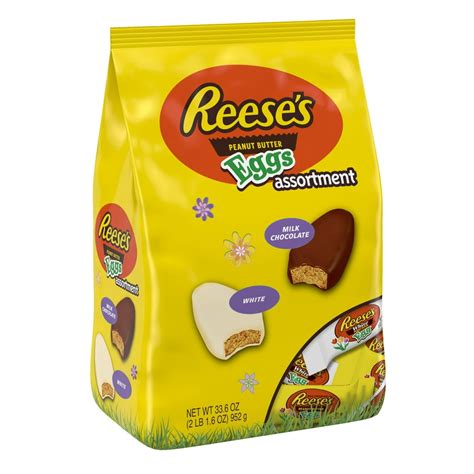 reese s easter milk chocolate and white creme peanut butter eggs assortment candy 33 6 oz