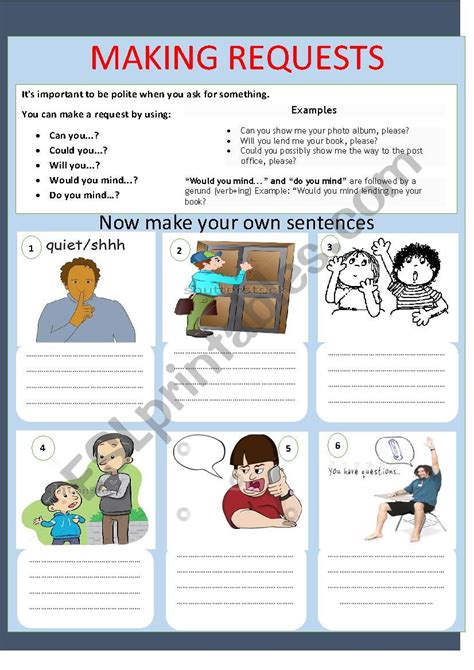 Making And Responding To Requests Esl Worksheet By Fatimada Gambaran