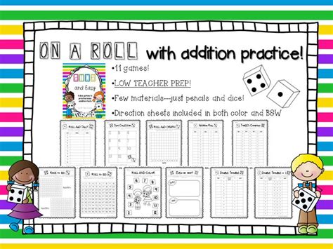 Dice And Easy Dice Games For Basic Addition Practice Addition