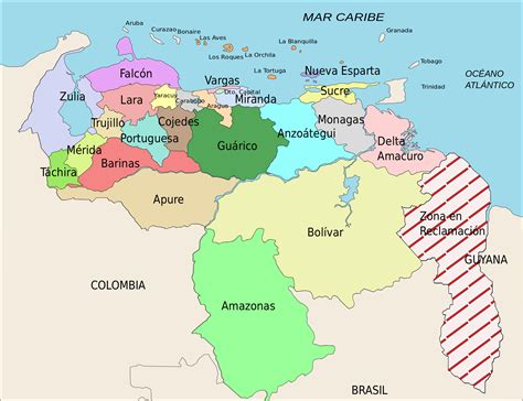 Mapa Político De Venezuela Mapas Políticos Atlas Del Mundo
