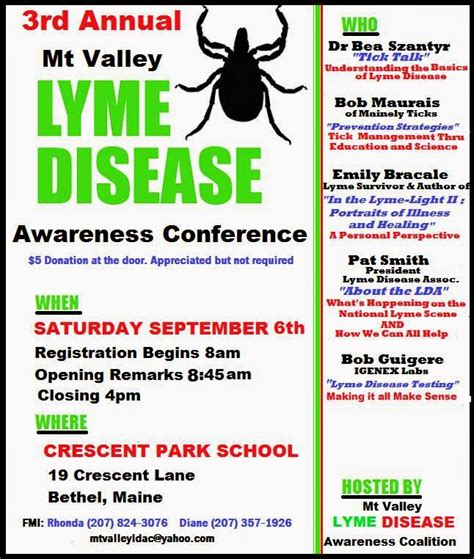 Midcoast Lyme Disease Support And Education September 6th Bethel Maine