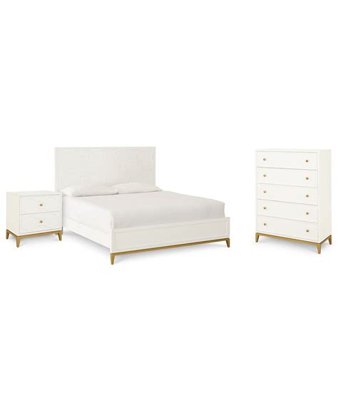 Furniture Rachael Ray Chelsea 3 Pc Bedroom Set Queen Bed Nightstand And Chest Macys