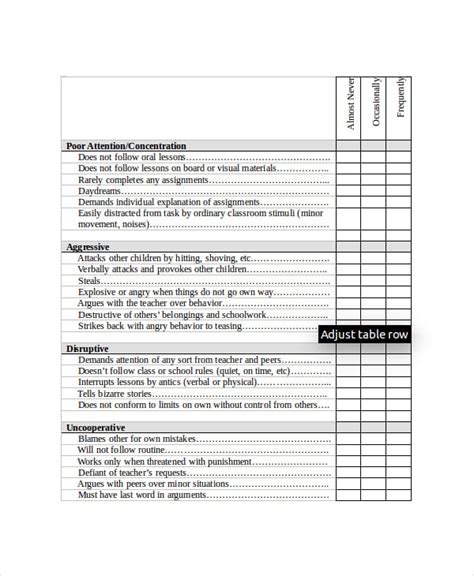 teacher checklist template 11 free word pdf documents download