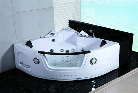 Person Hydrotherapy Computerized Massage Indoor Whirlpool Jetted Bathtub Hot Tub A WHITE