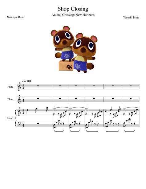 Shop Closing Animal Crossing New Horizons Sheet Music For Piano