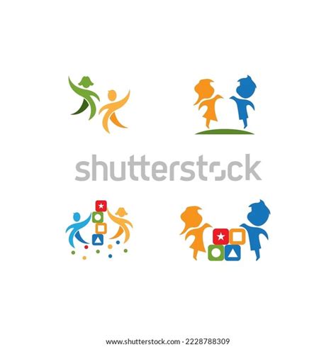 Happy Kids Logo Vector Template Illustration Stock Vector Royalty Free