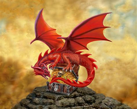 Red Dragons Treasure Chest Digital Art By Glenn Holbrook Pixels