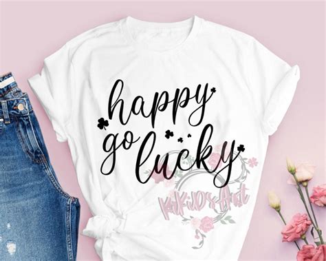 Happy Go Lucky Svg Png Silhouette Cut File Instant Download Etsy