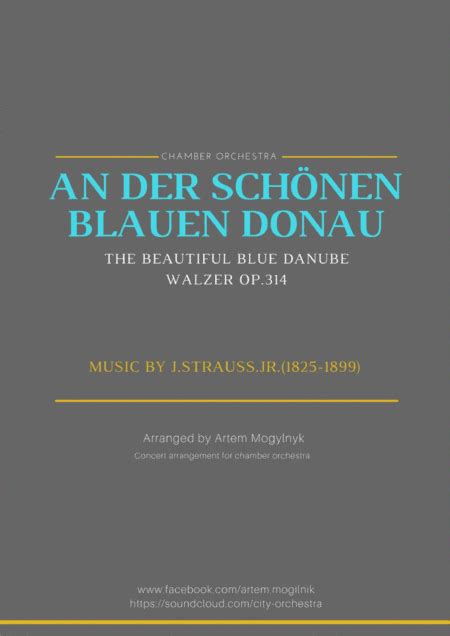 The Beautiful Blue Danube Waltz Jstraussjr Op314 Sheet Music