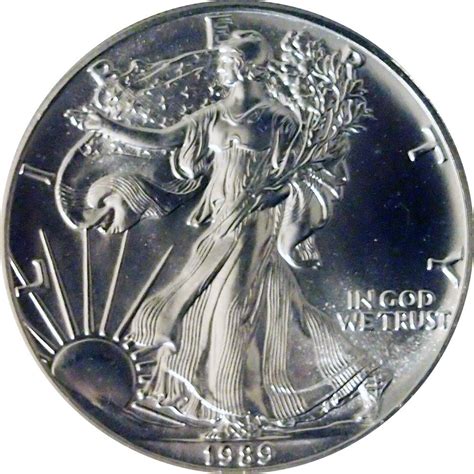1989 American Silver Eagle Dollar Bu 1oz Silver Uncirculated Coin 5799