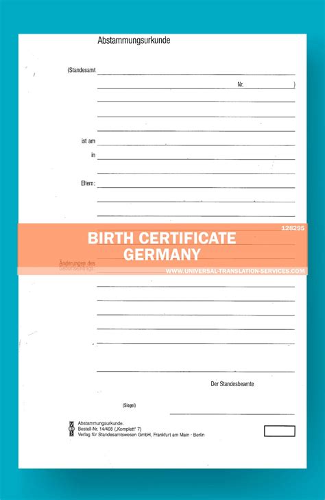 buy german birth certificate translation from our agency