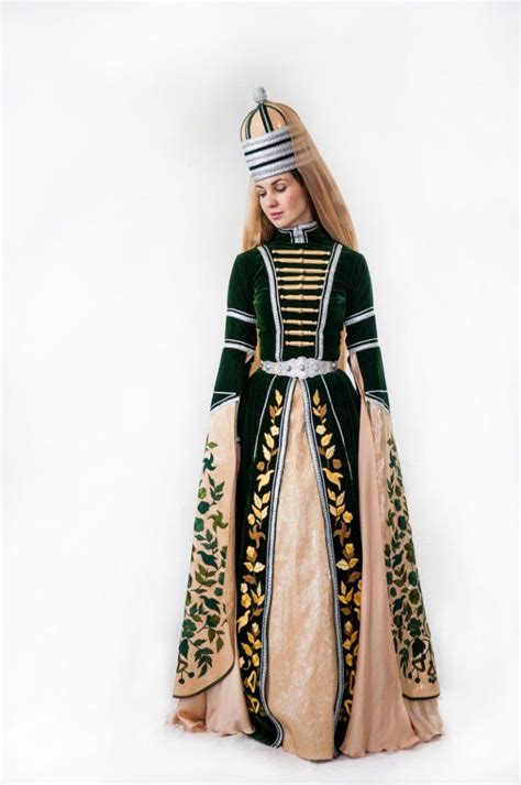 Circassian Woman In Traditional Costume Duster Coat Hijab Costumes