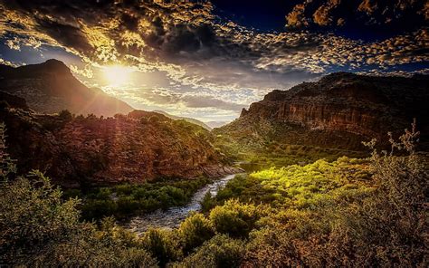 1080p Free Download Mountain Valley Canyon Rocks Sunset Mountain