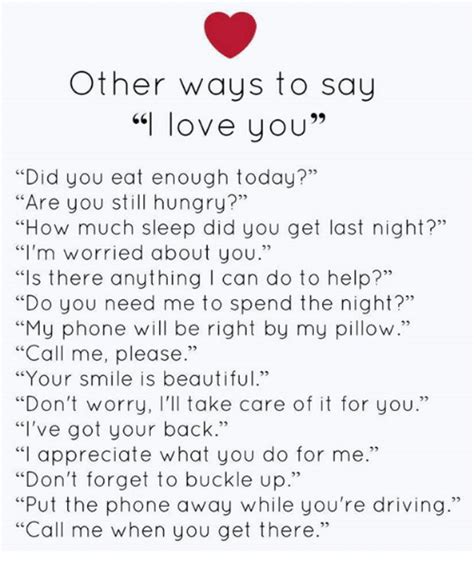 Other Ways To Say I Love You Did You Eat Enough Today Are