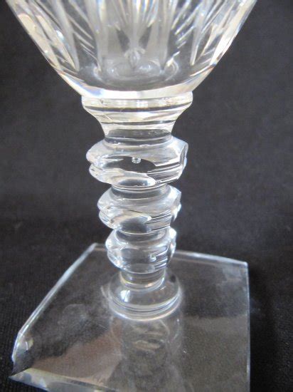 Hawkes Crystal Wine Cordial Glass Square Base Clear Notched Stem 4 875 In Chipped Base W2