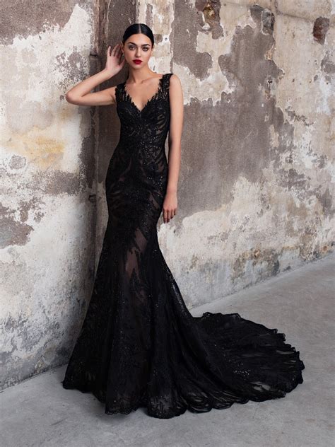 Black Wedding Dresses 2020 Glamorous Black Wedding Dresses For Every Bridal Style Melody Jacob