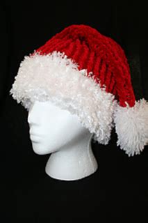 Cute polar bear knit hat; Ravelry: Loom Knit Santa Hat pattern by Dena Ziegler