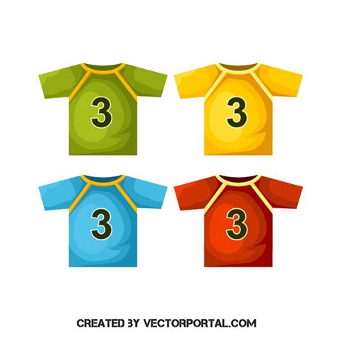 Sports T Shirts Royalty Free Stock Vector Clip Art