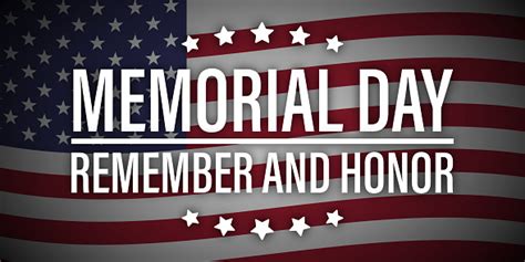 Memorial Day Remember Honor Usa Flag Vector Stock Illustration