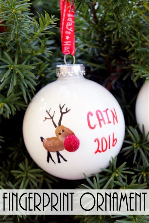 Make This Adorable Reindeer Fingerprint Ornament Preschool Christmas