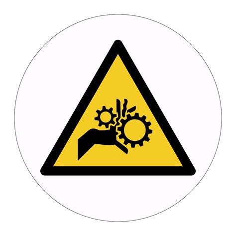 Rotating Parts Hazard Warning Symbol Labels Sheet Of 18 British