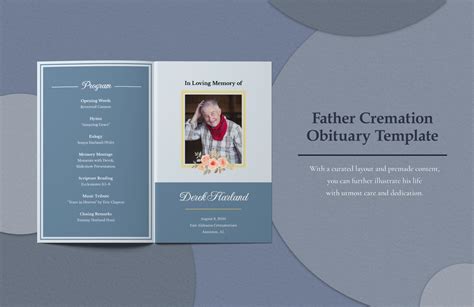 Father Cremation Obituary Template in Word, PSD, Illustrator - Download