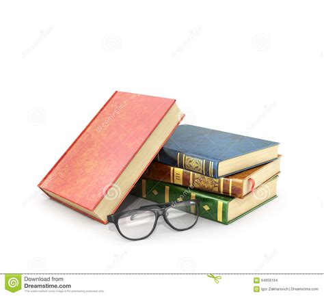 Stack Of Books With A Pair Of Eyeglasses Stock Illustration