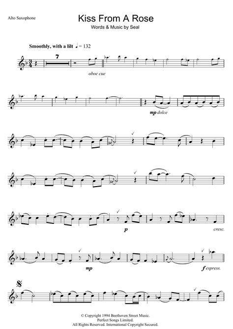 Kiss From A Rose Sheet Music Seal Alto Sax Solo